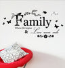 Family Love Never Ends Quote Vinyl Wall Decal Wall