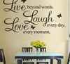 Promotion Live Love Laugh Letters Transprent Waterproof Vinyl