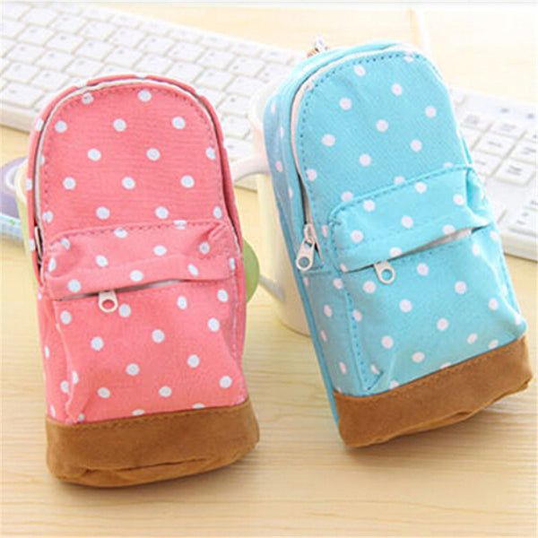 Cute Korea stationery big capacity pencil case Dot pattern wallet school supplies bag for kids child Free shipping 685