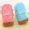 Cute Korea stationery big capacity pencil case Dot pattern wallet school supplies bag for kids child Free shipping 685