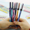 6 Pcs / set Color Gel Pen Starry Pattern Cute Kitty Hero Roller Ball Pens Stationery Office School Supplies