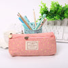 School Pencil Bag Pencil Pouch Double Zipper Pure and Fresh Cosmetic Bags Office Stationery Canvas Pencil Case