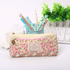 School Pencil Bag Pencil Pouch Double Zipper Pure and Fresh Cosmetic Bags Office Stationery Canvas Pencil Case