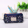 School Pencil Bag Pencil Pouch Double Zipper Pure and Fresh Cosmetic Bags Office Stationery Canvas Pencil Case