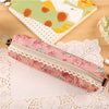 Fresh Style Lace Fringe Little Flowers Multi-function Zipper Pencil Bag Storage Bag Gift Stationery