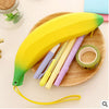 Novelty Yellow Banana Silicone Pencil Case Stationery Bag Dual Promotional Gift Stationery