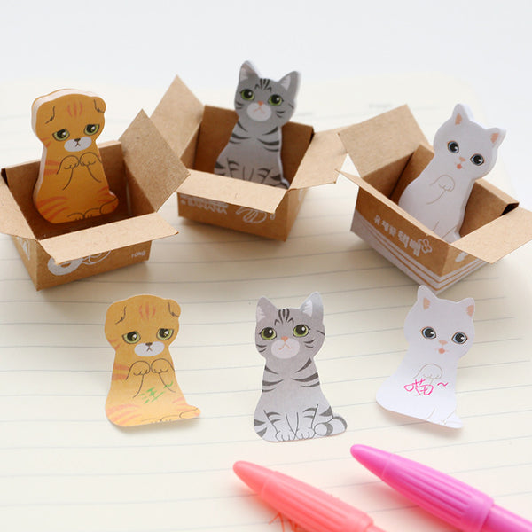 3D Cartoon Kawaii Scrapbooking Cat Dog Box Stickers Cute Korean Stationery Sticky Notes Office School Supplies Post It Memo Pad