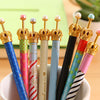 Cute Cartoon Metal Crown Gel Pen Kawaii Lovely Korean Stationery for kids School supplies Gift Free shipping 218