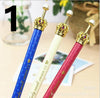 Cute Cartoon Metal Crown Gel Pen Kawaii Lovely Korean Stationery for kids School supplies Gift Free shipping 218