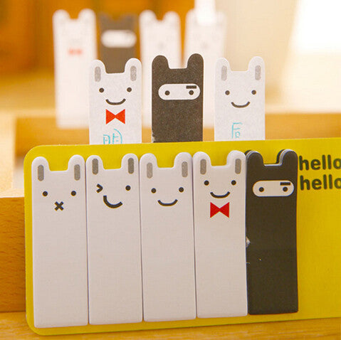 1PCS Cute Rabbit Stationery Sticker Bookmarker Memo Pad Flags Sticky Notes Random Color