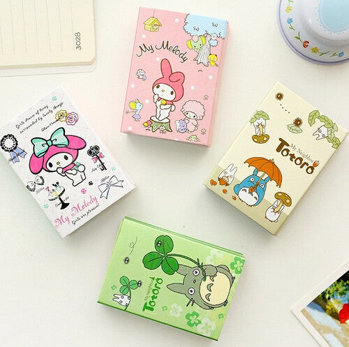 Kawaii Totoro & Melody 6 Folding Memo Pad Sticky Notes Memo Notepad Bookmark Gift Stationery