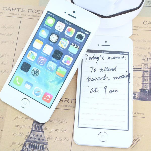 White Fashion Sticky Post It Note Paper Cell Phone Shaped Memo Pad Memo Pads Paper Note Pad Diy For Iphone 5