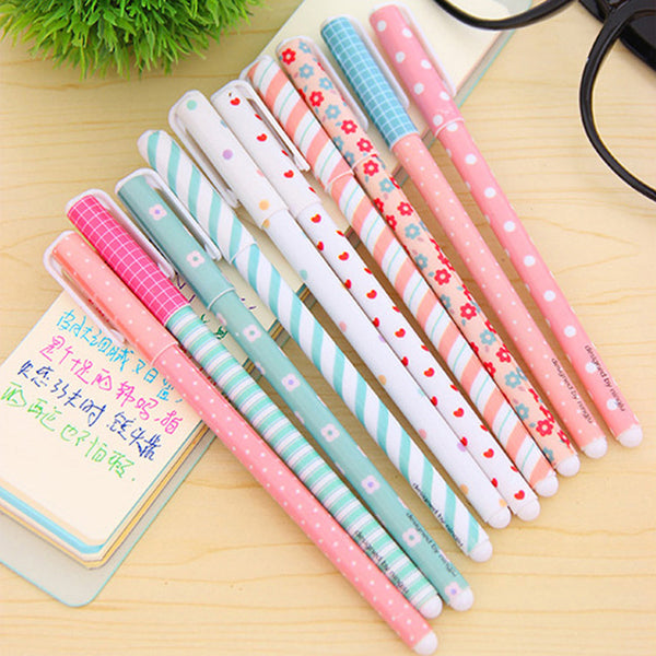 10 Pcs/lot Color Gel Pen Kawaii Stationery Korean Flower Canetas Escolar Papelaria Gift Office Material School Supplies