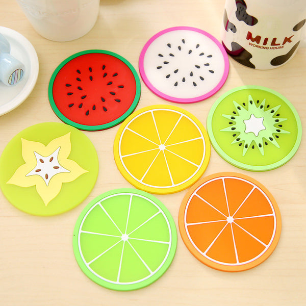 1 pcs silicone dining table placemats coaster kitchen accessories mat cup bar mug fruit colorful placemats coaster mats & pads