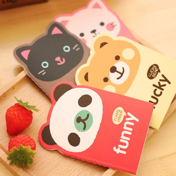 1 Pics 12 X 8.5cm Korean Animal Panda Cat Bear Kawaii Mini Notepad Cute Notebook Cartoon Note Book Small School Supplies For Kid