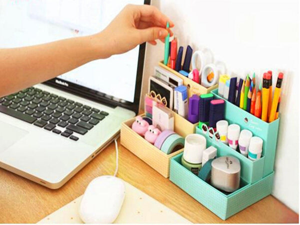 2016 New Powder Box DIY Make up Organizer Box Desk Decor Stationery Cosmetic Box Storage Box Free Shipping