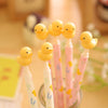 1 Pics 0.5mm Kawaii Cute Korean Yellow Duck Animal 3D Ballpoint Ball Point Pens For Writing Office School Supplies Stationery