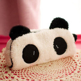 Cute kawaii 3D plush panda pencil case large capacity school supplies noverty item for kids multifunctional free shipping 0017