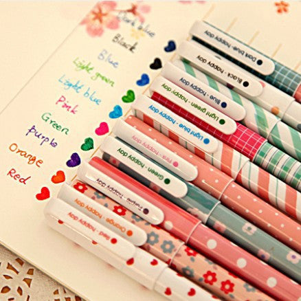 10 pcs/lot New Cute Cartoon Colorful Gel Pen Set Kawaii Korean Stationery Creative Gift School Supplies 201